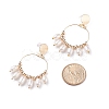 Natural Pearl Dangle Stud Earrings EJEW-TA00069-4