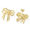 Bowknot Rack Plating Brass Stud Earrings for Women EJEW-A045-02G-2