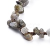 Adjustable Natural Labradorite Chip Beads Braided Bead Bracelets BJEW-JB04392-04-2