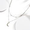 925 Sterling Silver Double Layer Necklaces NJEW-L116-10P-2