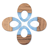 Opaque Resin & Walnut Wood Pendants RESI-S389-014A-C-2