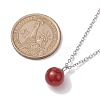 Round Gemstone Pendant Necklaces NJEW-JN04718-01-3