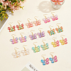 10Pairs 10 Colors Bling Butterfly Resin Dangle Earrings EJEW-AB00006-5