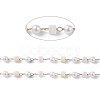 Cube & Round Glass & ABS Imitation Pearl Beaded Chains CHS-P016-43G-07-2