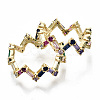 Brass Micro Pave Cubic Zirconia Finger Rings RJEW-S045-005G-NR-2