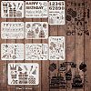 PET Hollow Out Drawing Painting Stencils Sets DIY-WH0172-363-2