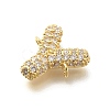 Brass Micro Pave Cubic Zirconia Letter Links KK-I717-04Y-2