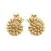 Shell Shape Brass Stud Earrings X-EJEW-Q811-25G-2