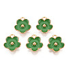 Light Gold Plated Alloy Enamel Pendants ENAM-R136-16F-1