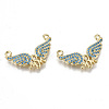 Real 16K Gold Plated Brass Micro Pave Cubic Zirconia Charms KK-S061-80B-G-NR-2