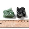 Natural & Synthetic Gemstone Carved Rabbit Statues Ornament G-P525-06-3