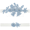 3D Flower Embroidery Polyester Lace Elastic Bridal Garters AJEW-WH0470-02A-1