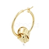 Brass Knot Beaded Hoop Earrings for Women EJEW-P205-10G-3