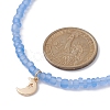 2Pcs 2 Style Moon & Star Brass & Glass Seed Beaded Necklace Set for Women NJEW-JN04394-5