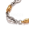 PVD Vacuum Plating 304 Stainless Steel Oval Link Chains Necklace STAS-E160-16GP-2