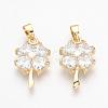 Brass Cubic Zirconia Pendants KK-R015-112G-1