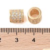 Brass Micro Pave Clear Cubic Zirconia European Beads KK-B100-013G-3