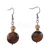 Natural Tiger Eye & Synthetic Turquoise & Natural Howlite Dangle Earrings Sets EJEW-JE02868-2