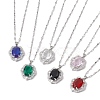 Brass Micro Pave Cubic Zirconia Pendant Necklaces NJEW-C039-06P-1