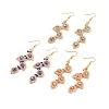 3Pair 3 Color Glass Seed Braided Leaf Dangle Earrings EJEW-JE04846-1