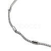 Non-Tarnish 304 Stainless Steel Column Beaded Curb Chains NJEW-D045-08P-3