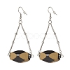 Synthetic Hematite & Acrylic Oval Dangle Earrings EJEW-JE04975-1