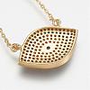 Brass Micro Pave Cubic Zirconia Pendant Necklaces NJEW-j051-10G-3