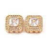 Brass Micro Pave Clear Cubic Zirconia Beads KK-S389-29G-1