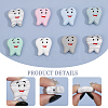 SUPERFINDINGS 14Pcs 7 Colors Tooth Food Grade Eco-Friendly Silicone Beads SIL-FH0001-06-5
