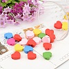 Mixed Color Heart Natural Wood Beads Nice for Children's Day Jewelry Making X-TB109Y-2
