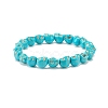 Synthetic Turquoise(Dyed) Skull Stretch Bracelet BJEW-JB08068-01-1