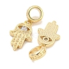 Brass Pave Clear Cubic Zirconia European Dangle Charms KK-S386-34G-2