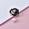 Pearl Camellia Flower Brooch Pin Rhinestone Crystal Brooch Flower Lapel Pin for Birthday Party Anniversary T-shirt Dress Clothing Accessories Jewelry Gift JBR097A-3