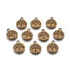 Flat Round with Tree Tibetan Style Alloy Pendants X-TIBEP-R338-10AB-NR-1