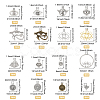 CHGCRAFT 64Pcs 16 Style Tibetan Style Zinc Alloy Pendant & Pendant Rhinestone Settings FIND-CA0006-89-2