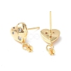 Brass Clear Cubic Zirconia Stud Earring Findings KK-B063-03G-2