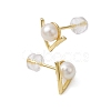 Natural Pearl Stud Earrings EJEW-P286-47G-2