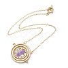 Rotated Hourglass Flat Round Alloy Pendant Necklaces for Women NJEW-G131-01A-2