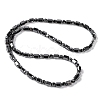 Faceted Column & Cube Synthetic Non-magnetic Hematite Beaded Necklaces NJEW-Q341-06-1