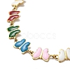 Colorful Enamel Butterfly Link Chain Necklace NJEW-C037-02G-3