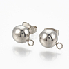 201 Stainless Steel Stud Earring Findings X-STAS-Q225-16A-6mm-1