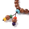 Wood & Natural Carnelian & Synthetic Turquoise Beaded Necklaces NJEW-JN04136-4