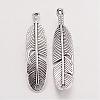 Tibetan Style Alloy Feather Pendants TIBEP-Q043-326-RS-3