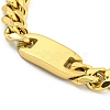 304 Stainless Steel Cuban Link Chain Oval Link Bracelets for Women BJEW-G717-17G-2