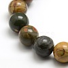 Round Natural Picasso Beads Strands G-P062-64-3