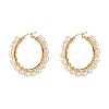 Natural Pearl Beads Brass Hoop Earrings EJEW-JE04565-13