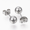 201 Stainless Steel Ball Stud Earrings STAS-P179-02P-5mm-2