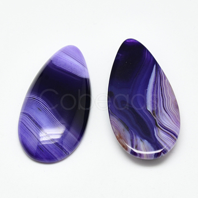 Dyed Natural Strip Agate Cabochons G-Q957-05F-1