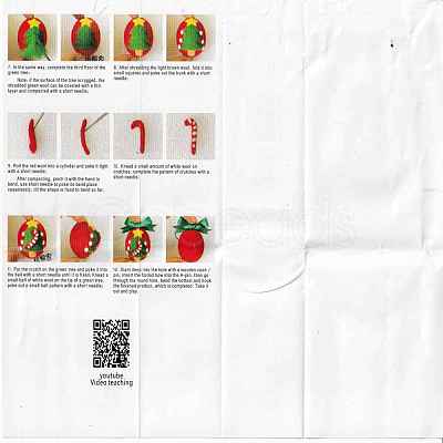 Christmas Theme Needle Felting Keychain Kit with Instructions DIY-F111-03-1