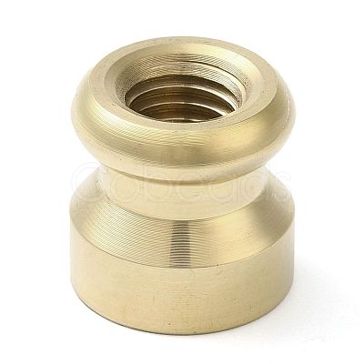 Golden Tone Round Wax Seal Brass Stamp Heads AJEW-M040-01G-J-1